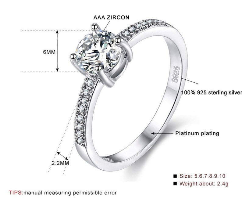925 sterling silver Unique Moissanite Diamond Wedding Engagement Ring for Women