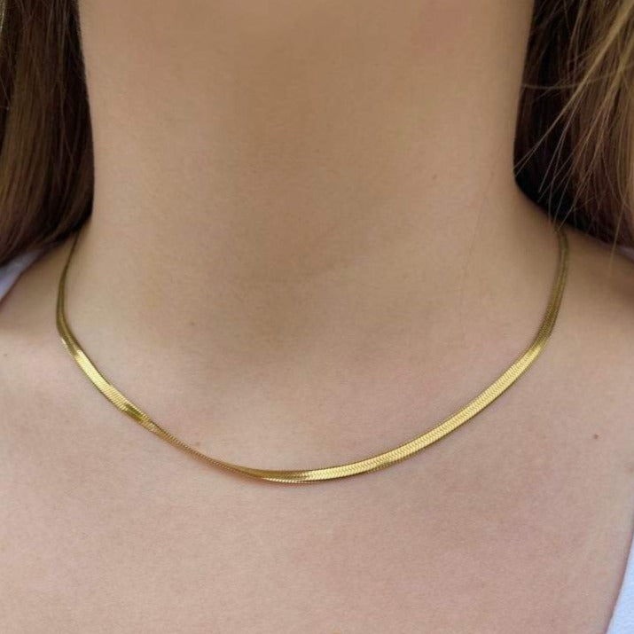 High Quality Herringbone choker necklace