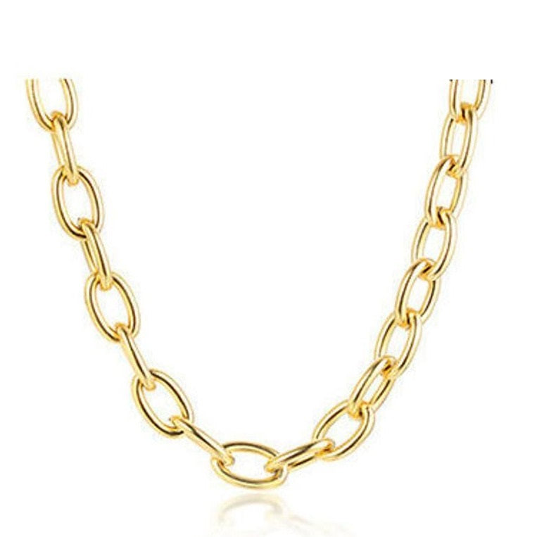 18K Gold-Filled Thick Link Choker Necklace