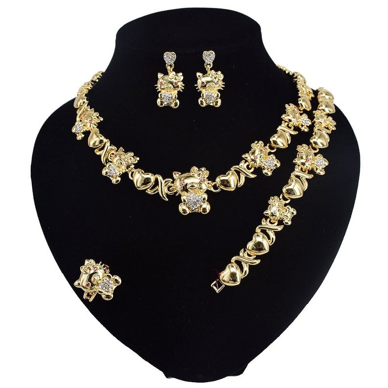 Hello Kitty Gold Jewelry Set for Women | Jewelvers display picture 3
