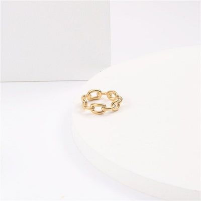 18k Gold Link Chain Ring for women