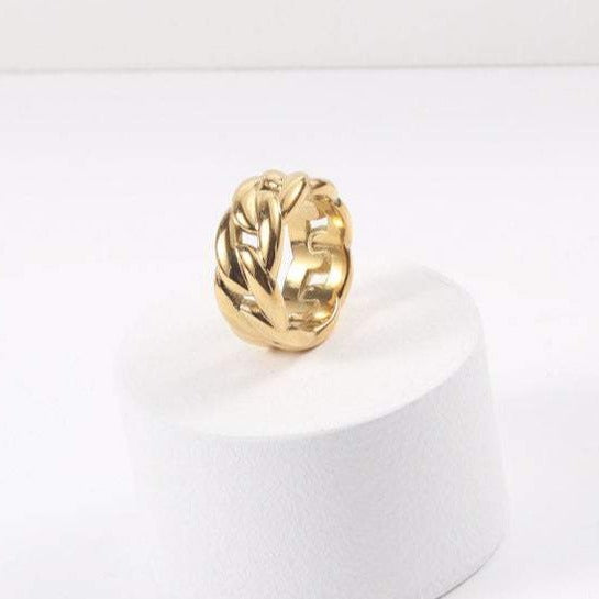 Gold Link chain Ring