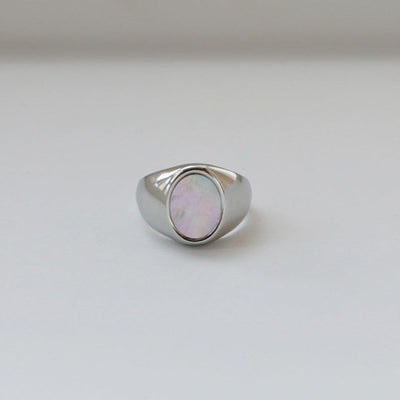 Silver mother of pearl ring 
