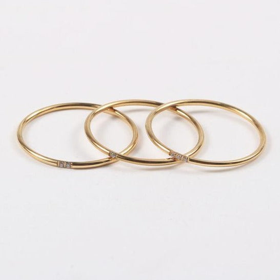 Simple Thin Gold Stone Ring
