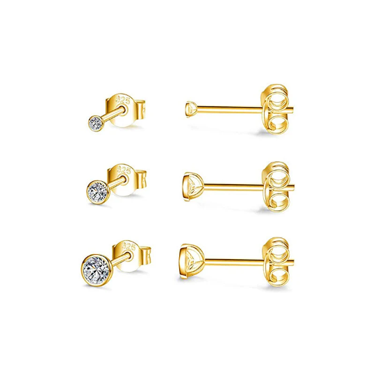 Gold Crystal Stud Earrings