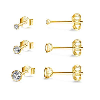 Dainty Gold Diamond Studs for women