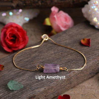Light Amethyst stone 18k Gold Filled Adjustable Bracelet for sale