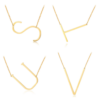 A-Z Letter Pendant Necklace Gold