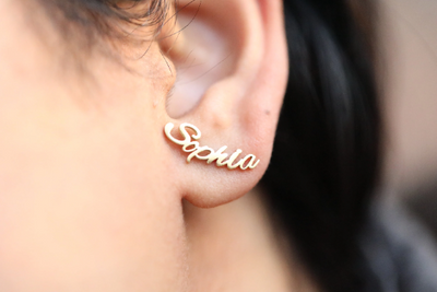 18K Gold-Filled Custom Name Earrings