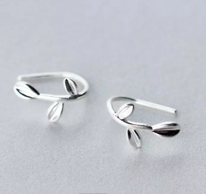 Have a Look at  silver Leaf Threader Earrings