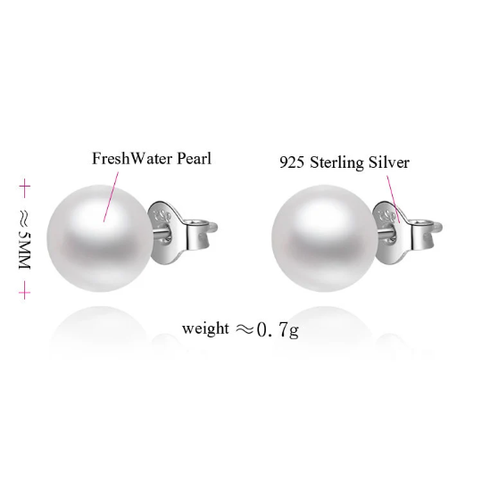 Silver ,fresh water pearl Earring Stud 