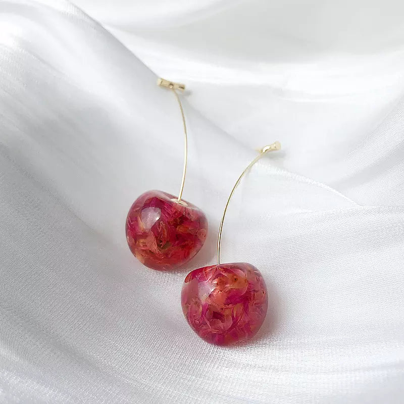 18K Gold-Filled Pink Cherry Earrings