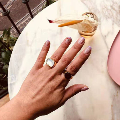Mother of Pearl Ring with gold