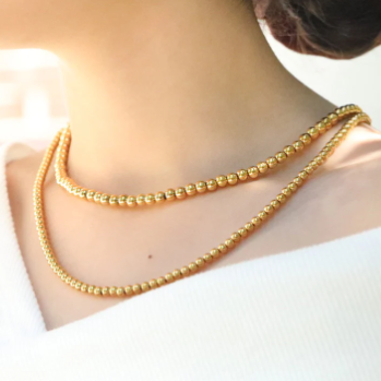 18K Gold-Filled Bead Necklace