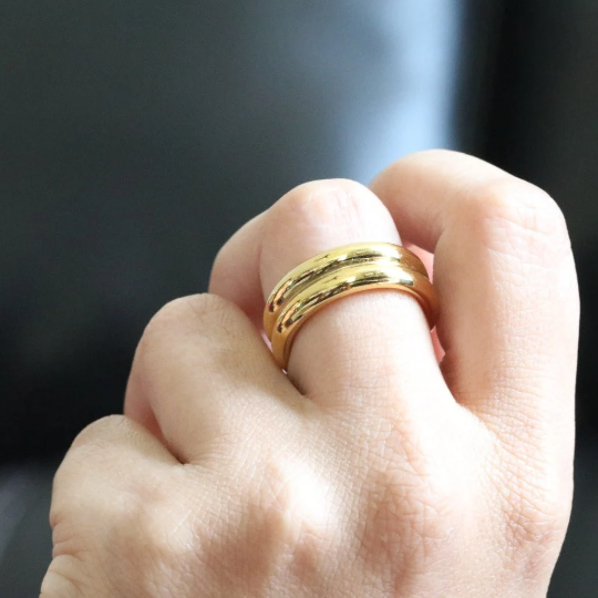18K Gold-Filled Double Band Ring