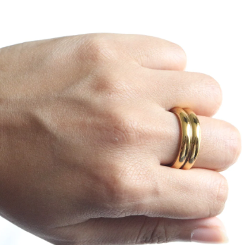 18K Gold-Filled Double Band Ring