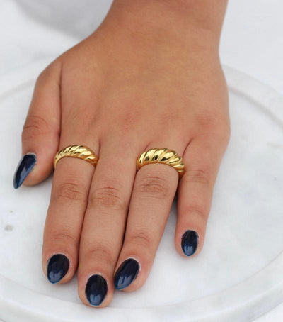18K Gold-Filled Chunky Twisted Dome Ring