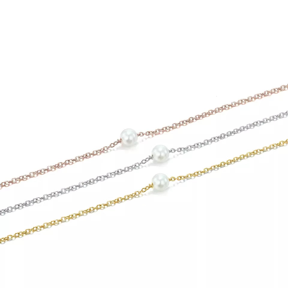 14K Gold-Filled Dainty Pearl Necklace