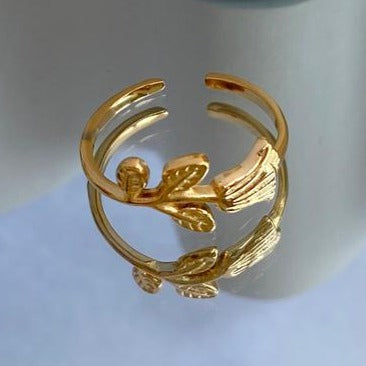 18K Gold Filled Open Rose Ring 