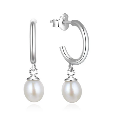 Pearl Hoop Earrings For sale  