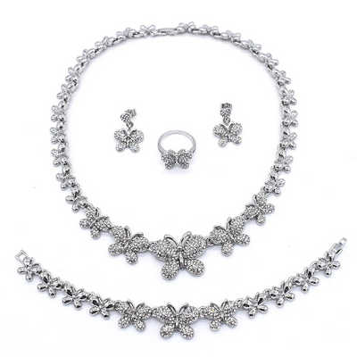 Butterfly Necklace set Silver 