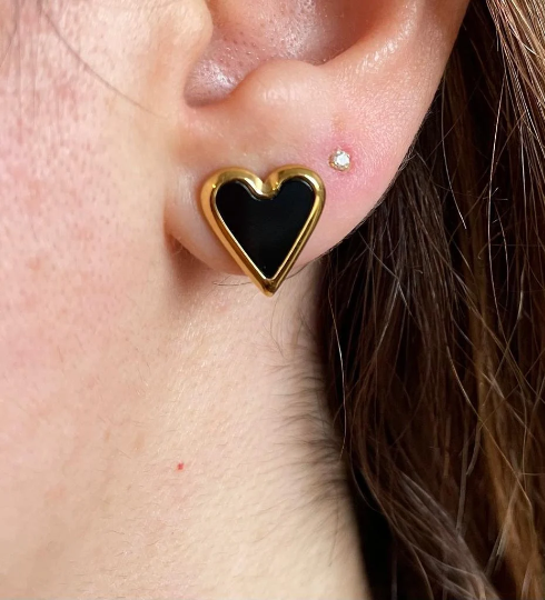 Black stud earrings