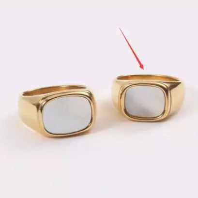 18K Gold-Filled Square Shell Ring