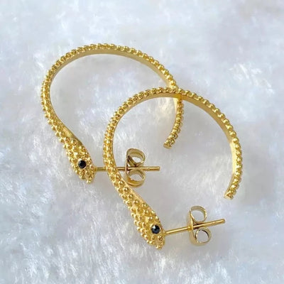 18K Gold-Filled Dainty Snake Hoop Earrings