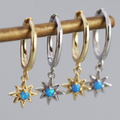Shop Online Blue Opal Star Earrings.