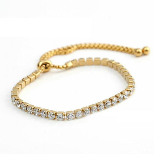 BR37- 18K Gold Finished Dainty Tennis Bracelet