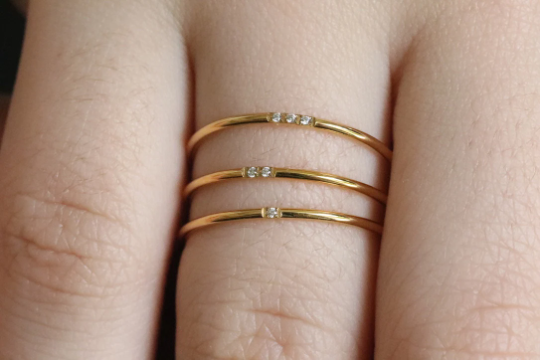18K Gold-Filled Dainty Diamond Ring