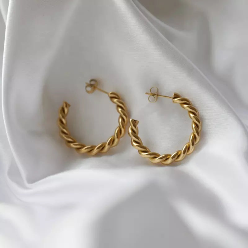 18K Gold-Filled Twisted Rope Earrings