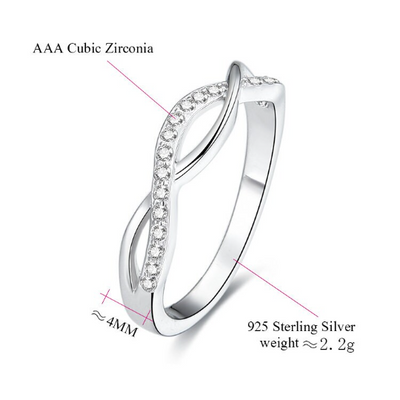Cubic Zirconia AAA Twisted 925 Sterling Silver ring