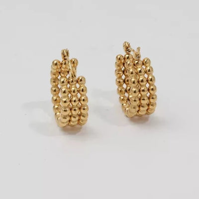 18K Gold-filled Bead Hoop Earrings