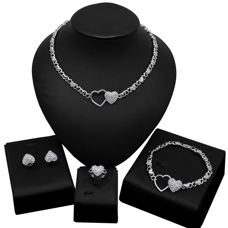 XO Double Hearts Necklace set